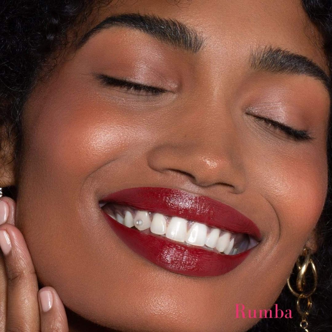 ILIA Color Block High Impact Lipstick - AILLEA - Rumba: Oxblood with Neutral Undertones on Models Lips