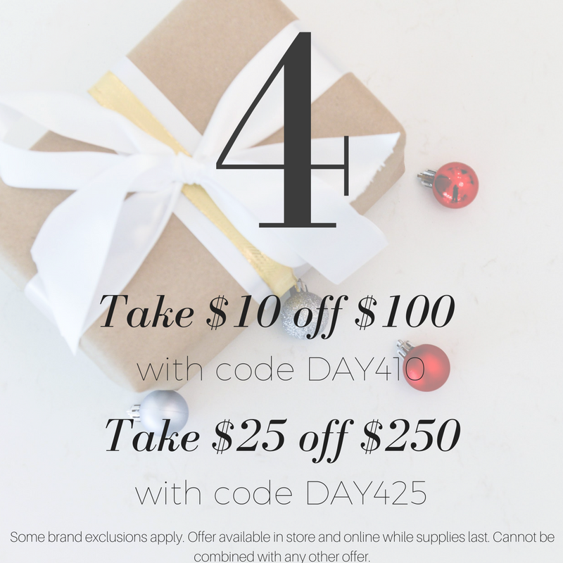 giveaway day 4: take $10 off $100 with code DAY410. take $25 off $250 with code DAY425.  