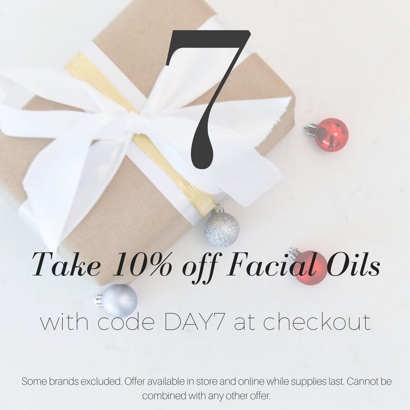 giveaway day 7: take 10% off facial oils with code DAY7 at checkout 