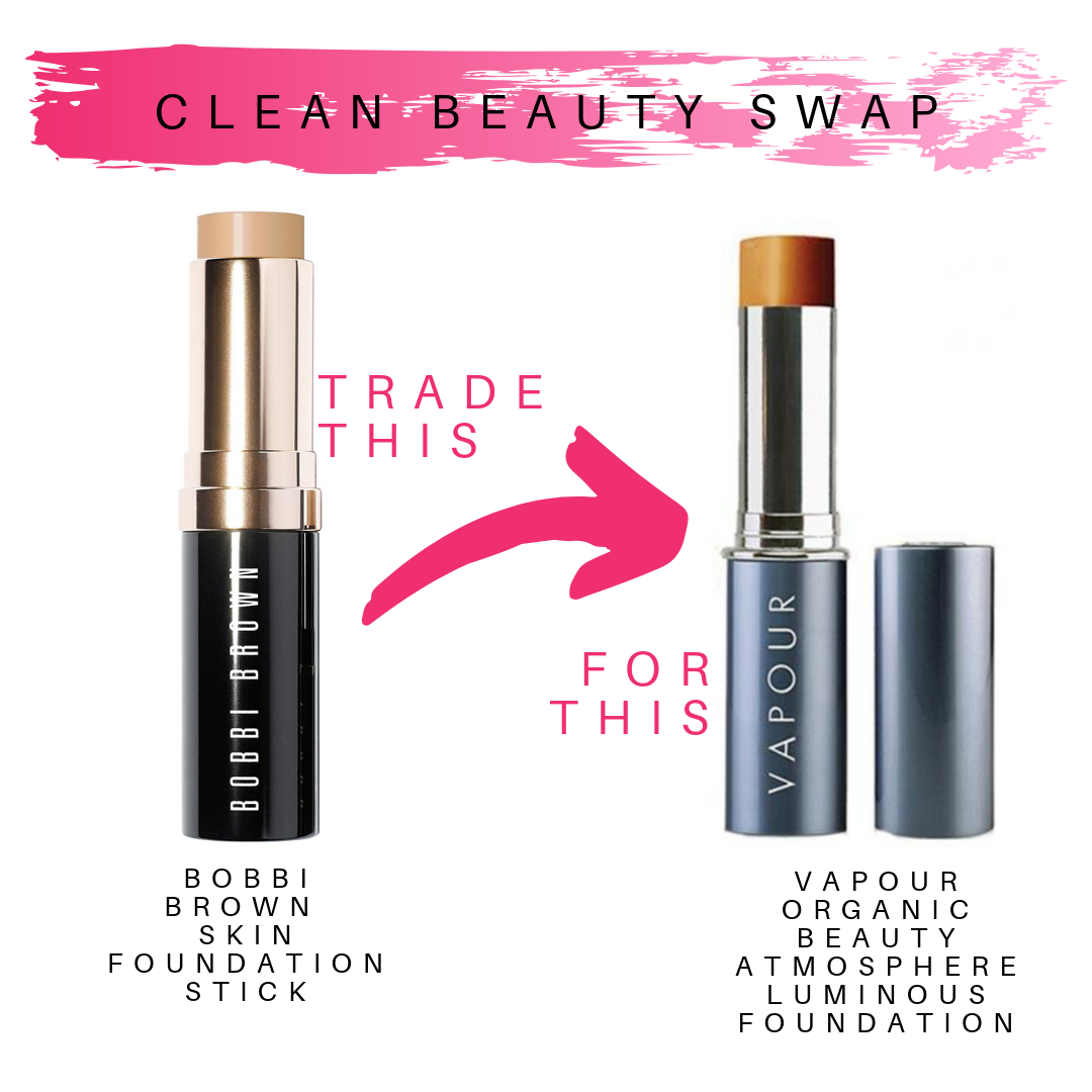 clean beauty swap. trade bobbi brown skin foundation stick for this vapour organic beauty atmosphere luminous foundation 