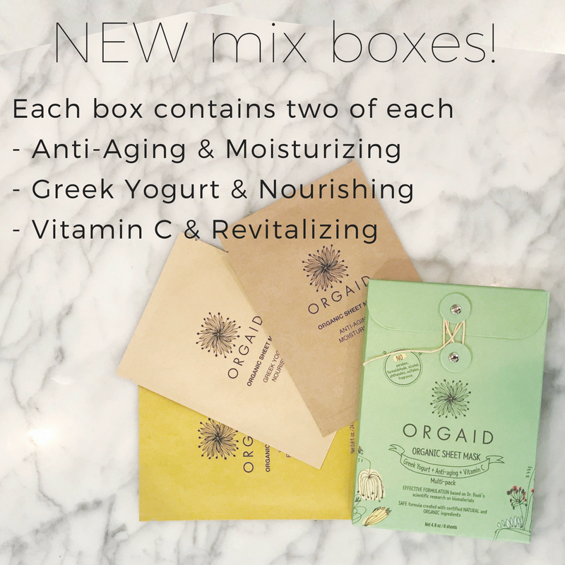 new mix boxes! each box contains two of each: anti aging and moisturizing, greek yogurt and nourishing, vitamin c and revitalizing