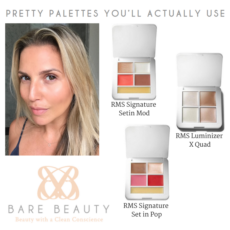 pretty palettes you'll actually use. featuring rms signature palette in setin mod, rms luminizer x quad, and rms signature set in pop. article from bare beauty