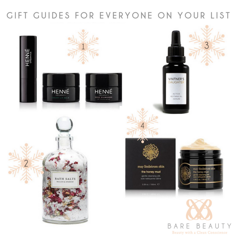 gift guides for everyone on your list. article by bare beauty