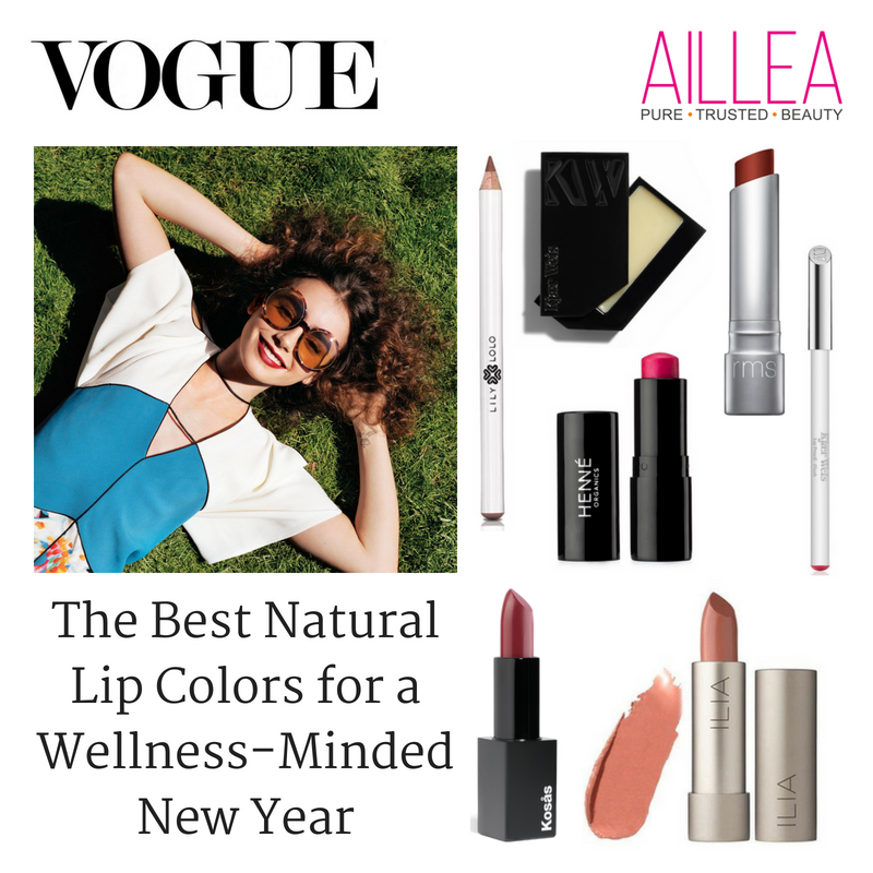 the best natural lip colors for a wellness minded new year. article from vogue. featuring products sold at aillea 