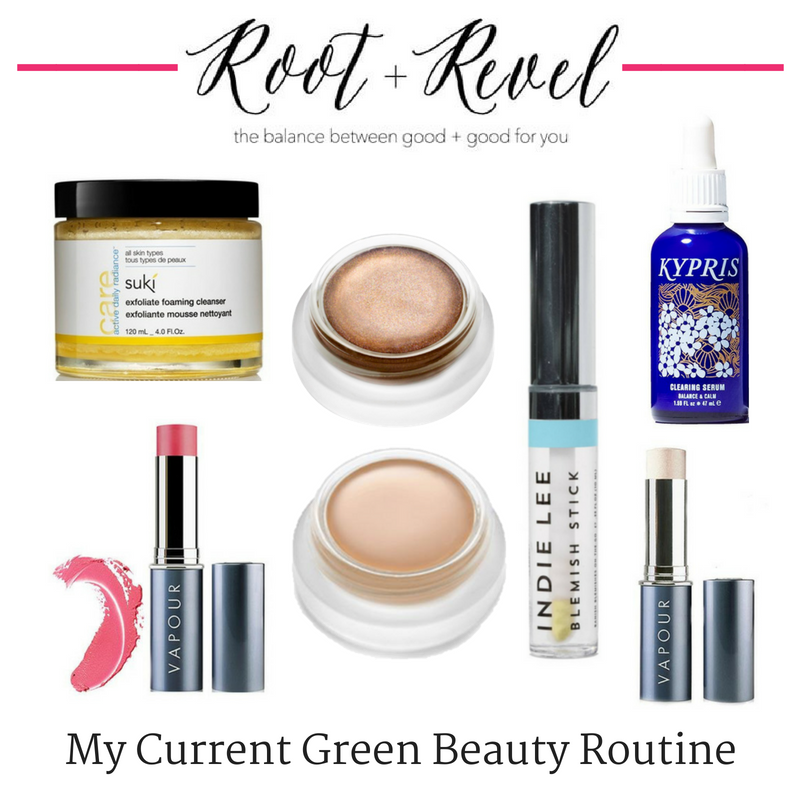 my current green beauty routine. article from root and revel