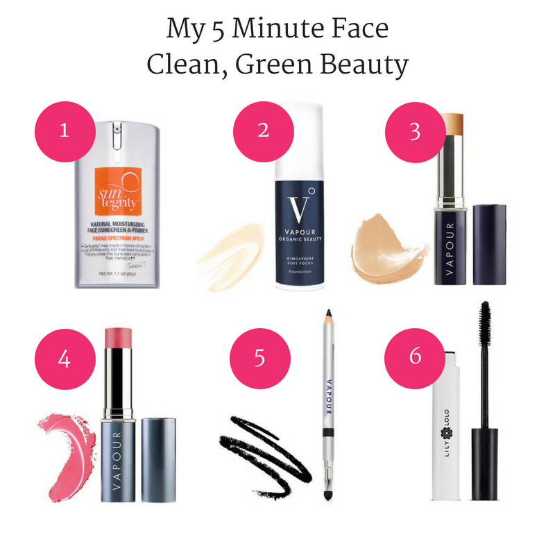 my 5 minute face: clean, green beauty