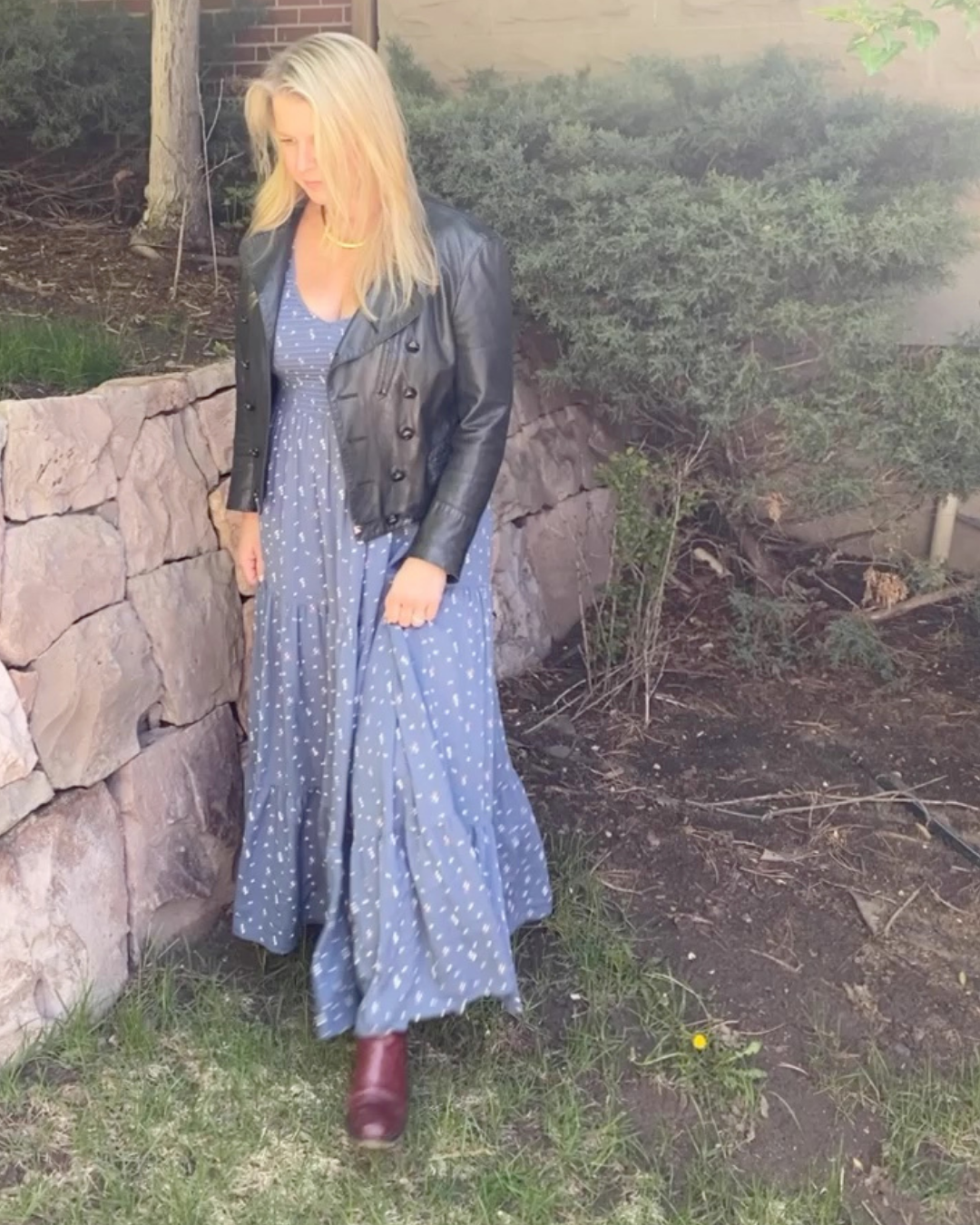 kathryn standing in eco clothing