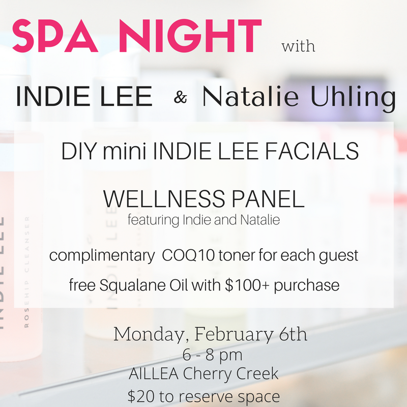 spa night with indie lee and natalie uhling