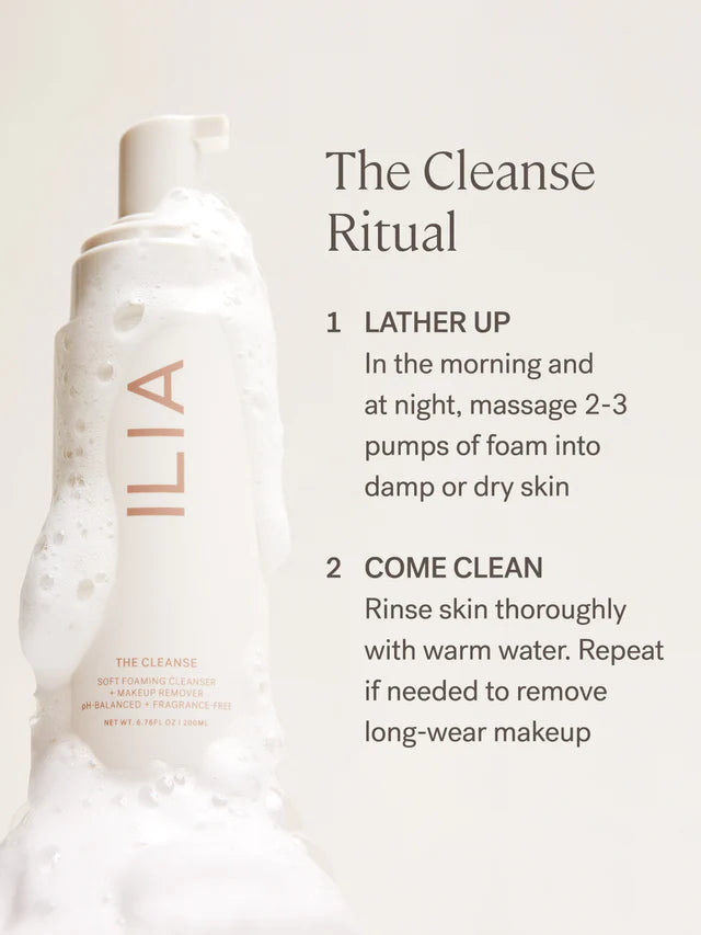 ILIA The Cleanse Soft Foaming Cleanser + Makeup Remover - AILLEA
