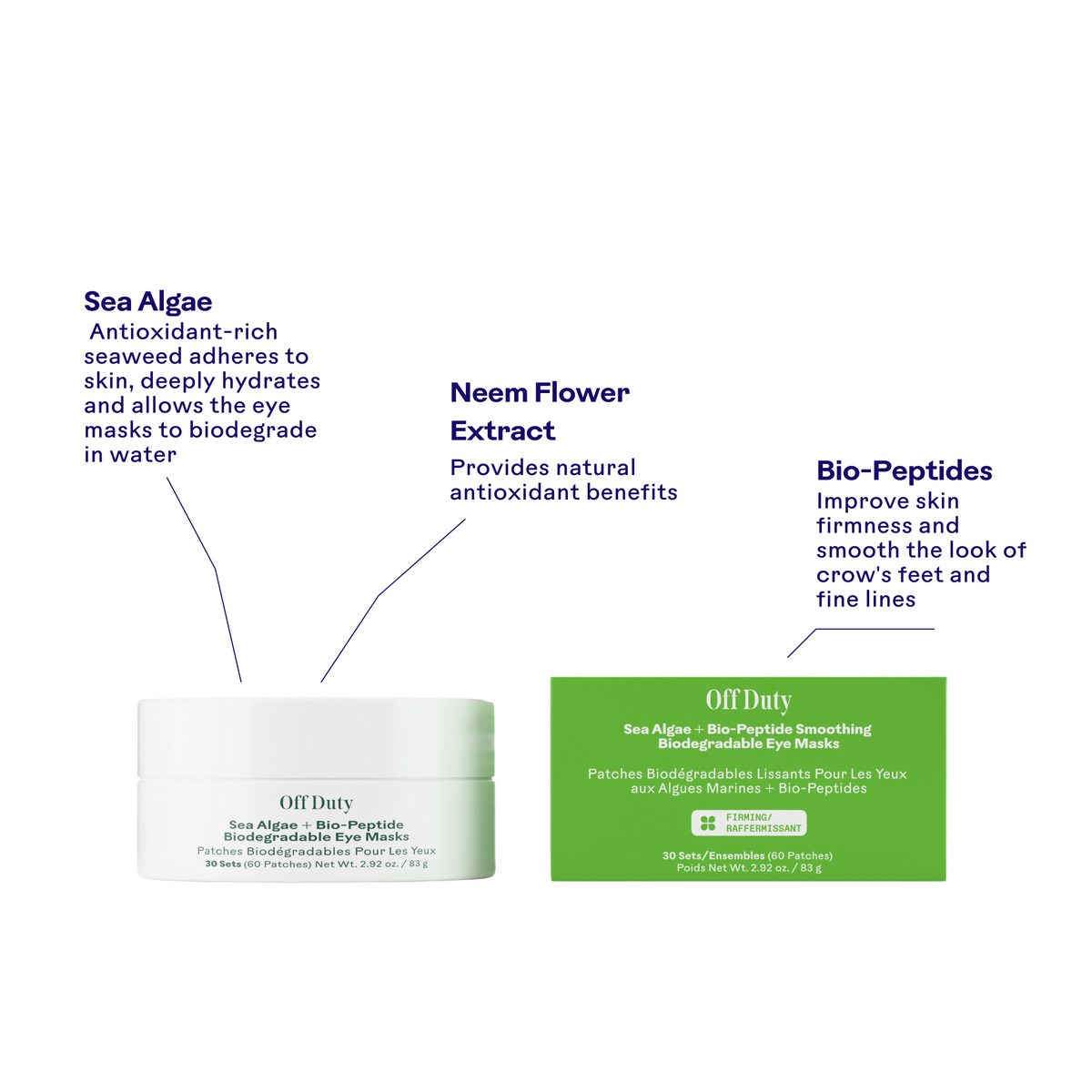 Three Ships Off Duty™ Sea Algae + Bio-Peptide Smoothing Biodegradable Eye Masks