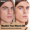 25 - medium tan with warm undertones