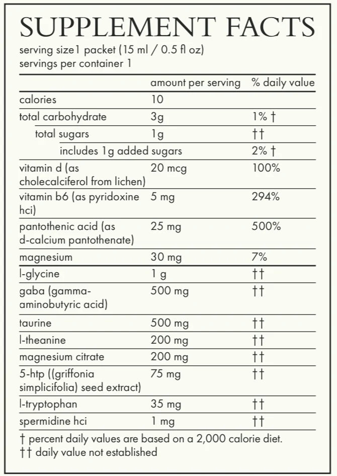 Agent Nateur calm (beauty) spermidine &amp; taurine daily supplement - AILLEA