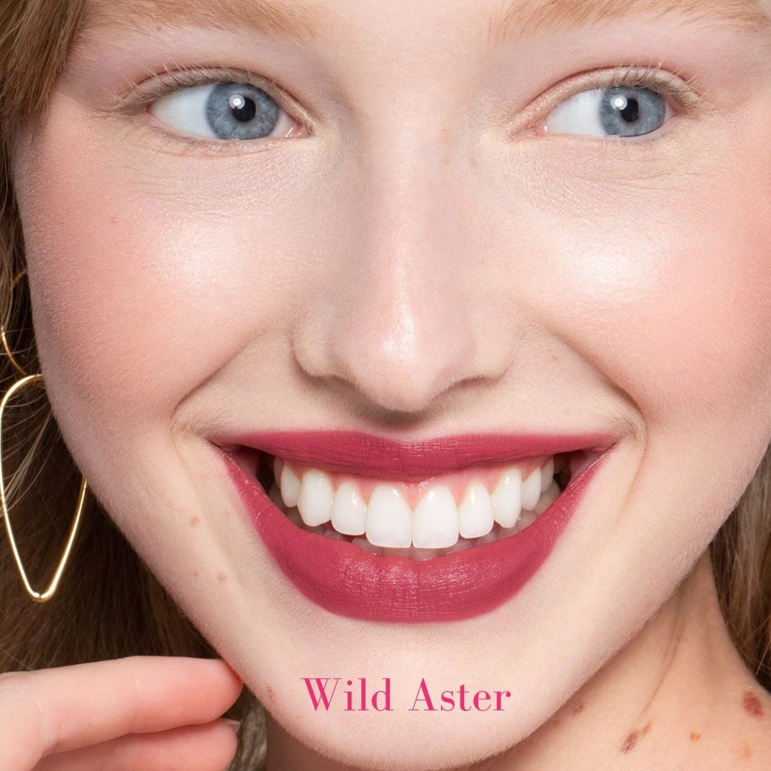 ILIA Color Block High Impact Lipstick - AILLEA - Wild Aster: Berry Brown with Cool Undertones on Models Lips