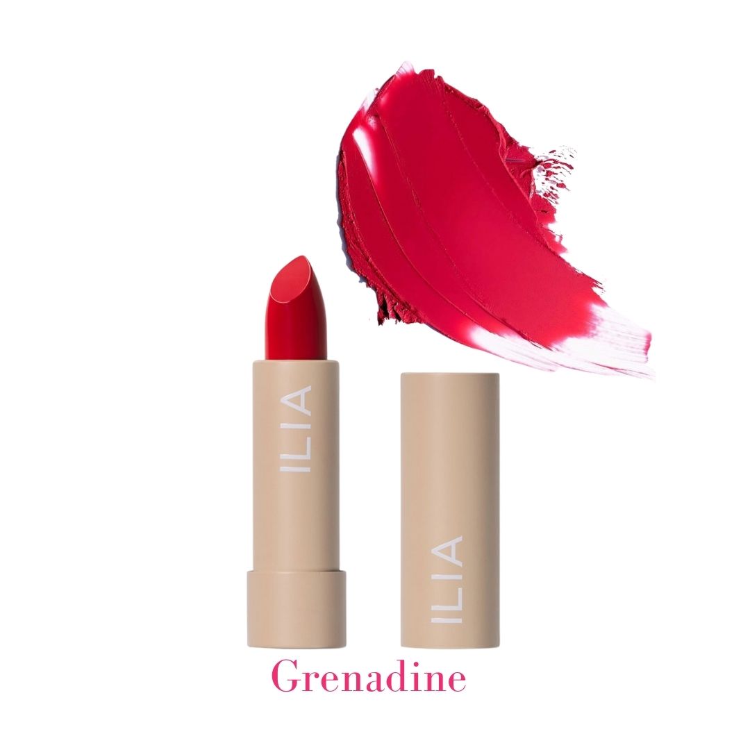 ILIA Color Block High Impact Lipstick - AILLEA - Grenadine: Coral Red with Warm Undertones
