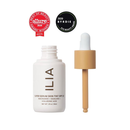 ILIA Super Serum Skin Tint SPF 40- Best Clean Foundation, Allure (2020) - Best Clean Foundation, Glamour (2020) - Best Makeup with Clean Sunscreen, Elle (2020) - Best Foundation, Byrdie Eco Beauty Awards (2020) - Hottest Launches of 2020, OK! Magazine (2020) - Best Tinted Moisturizer, Shape (2020) - Beauty Innovator Award, Refinery29 (2020) - AILLEA