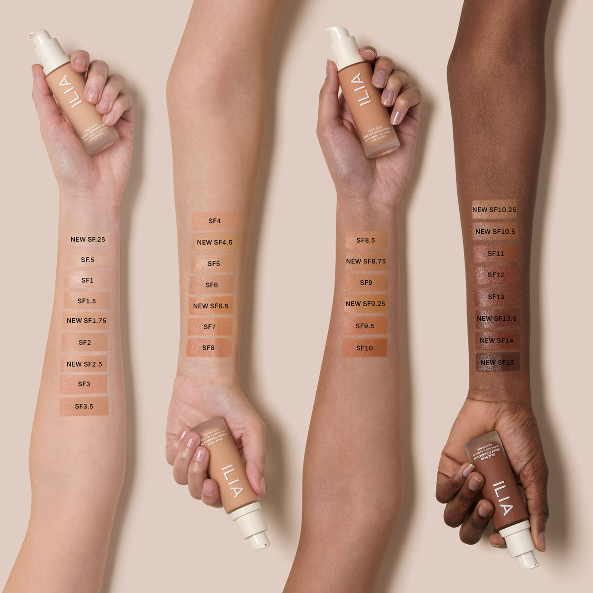 ILIA True Skin Serum Foundation - SWATCHES - AILLEA