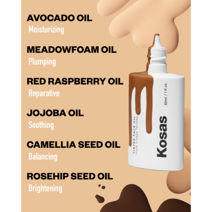 Kosas Tinted Face Oil - benefits graphic - AILLEA