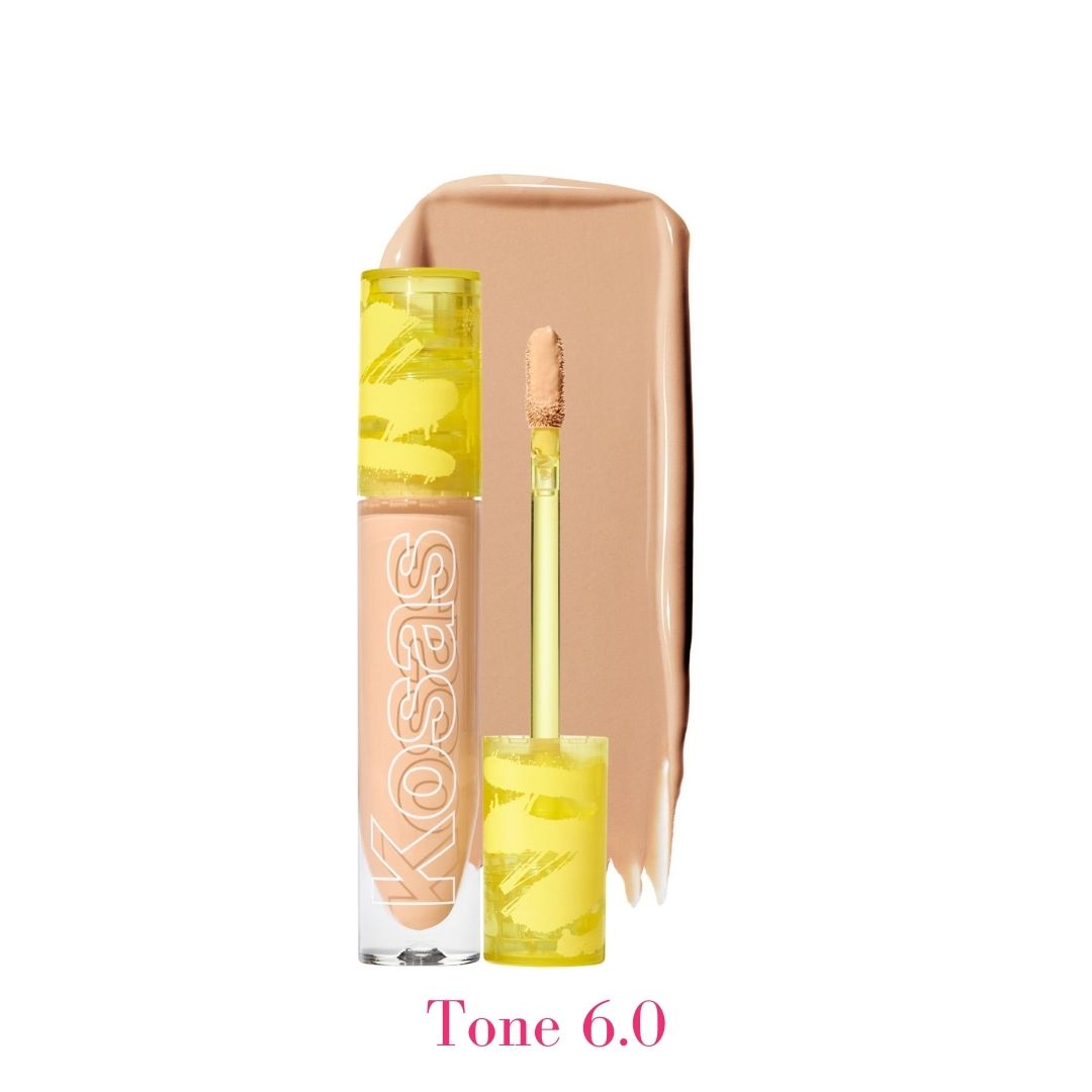 Kosas Revealer Concealer - Tone 06 Medium with olive undertones and swatch - AILLEA