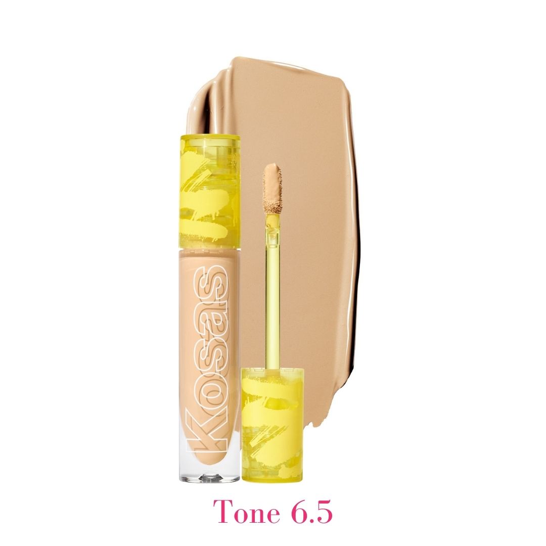 Kosas Revealer Concealer - Tone 6.5 Tan with olive undertones with swatch - AILLEA