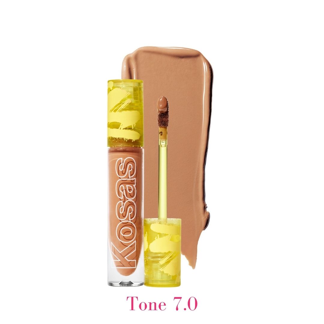 Kosas Revealer Concealer - Tone 07 Tan with neutral undertones and swatch - AILLEA