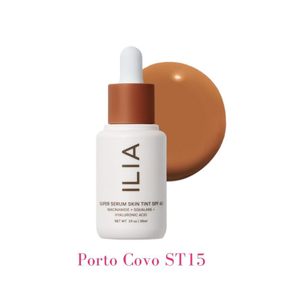 ILIA Super Serum Skin Tint SPF 40 ST15 Porto Covo: (for dark skin with neutral cool undertones) - AILLEA