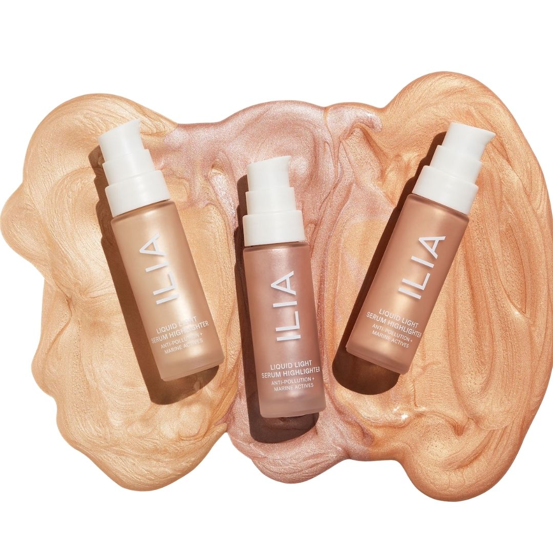 ILIA Liquid Light Serum Highlighter - Graphic Shot of all 3 shades - AILLEA