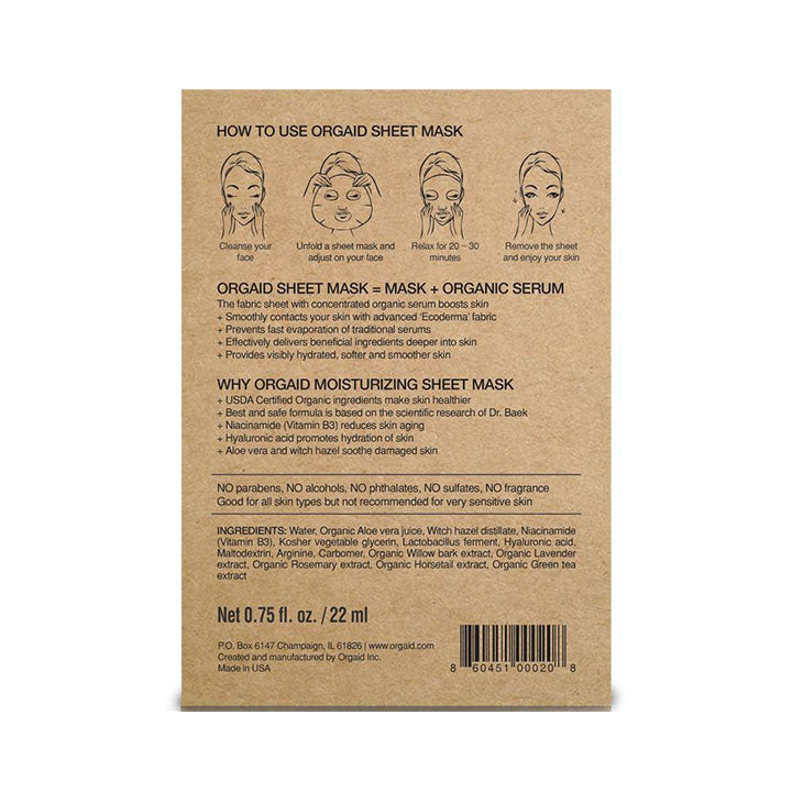 Orgaid Anti-Aging Moisturizing Organic Sheet Mask - AILLEA