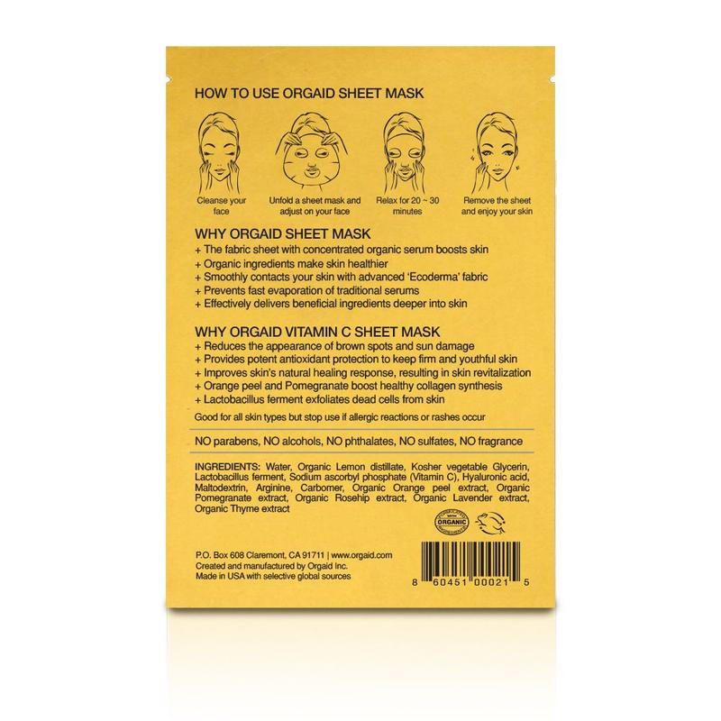 Orgaid Vitamin C and Revitalizing Sheet Mask - Box of 4 - AILLEA